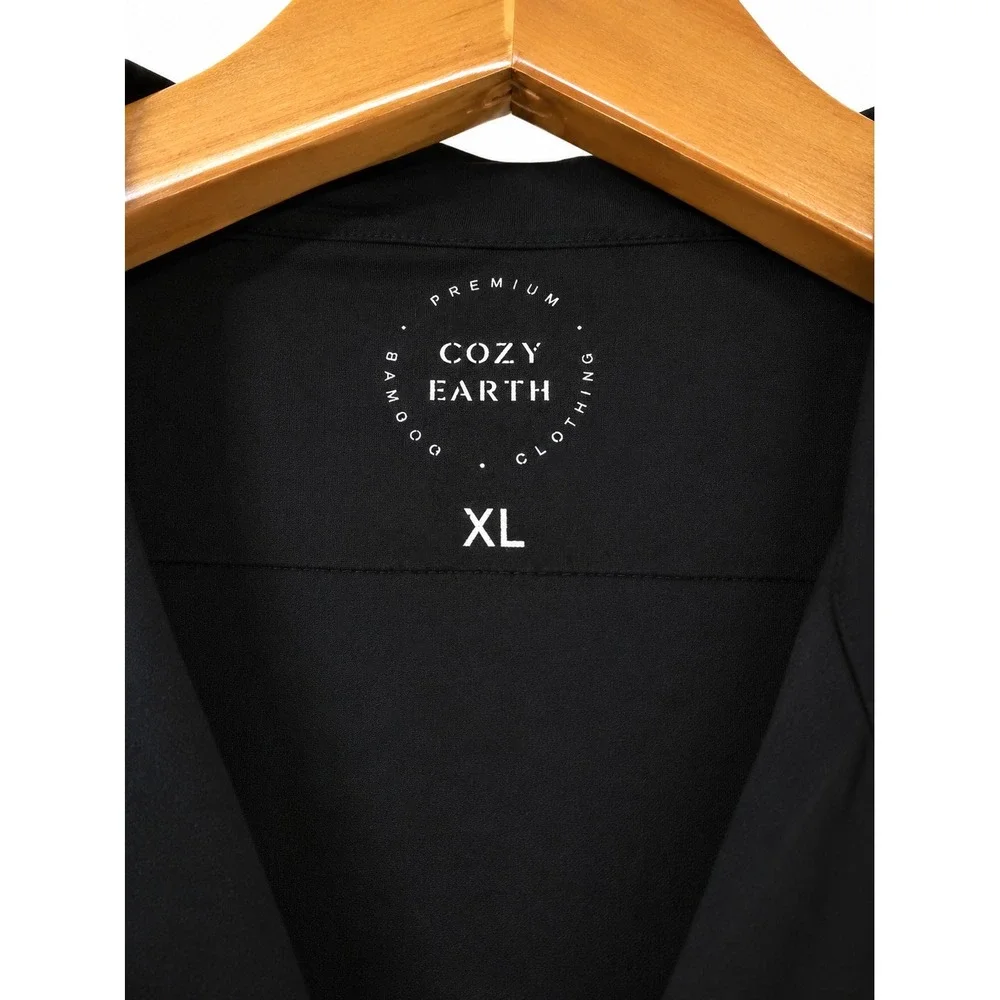 Cozy Earth Women's Extra Large Black Bamboo Pajama Set Quiet Luxury Lounge